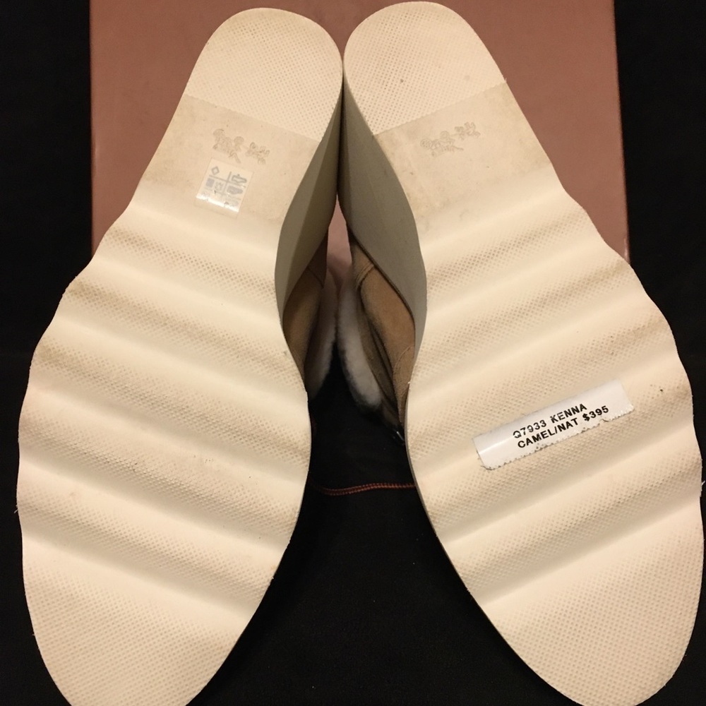 Coach Kenna Camel Wedge Booties 7.5 - Picture 3 of 6